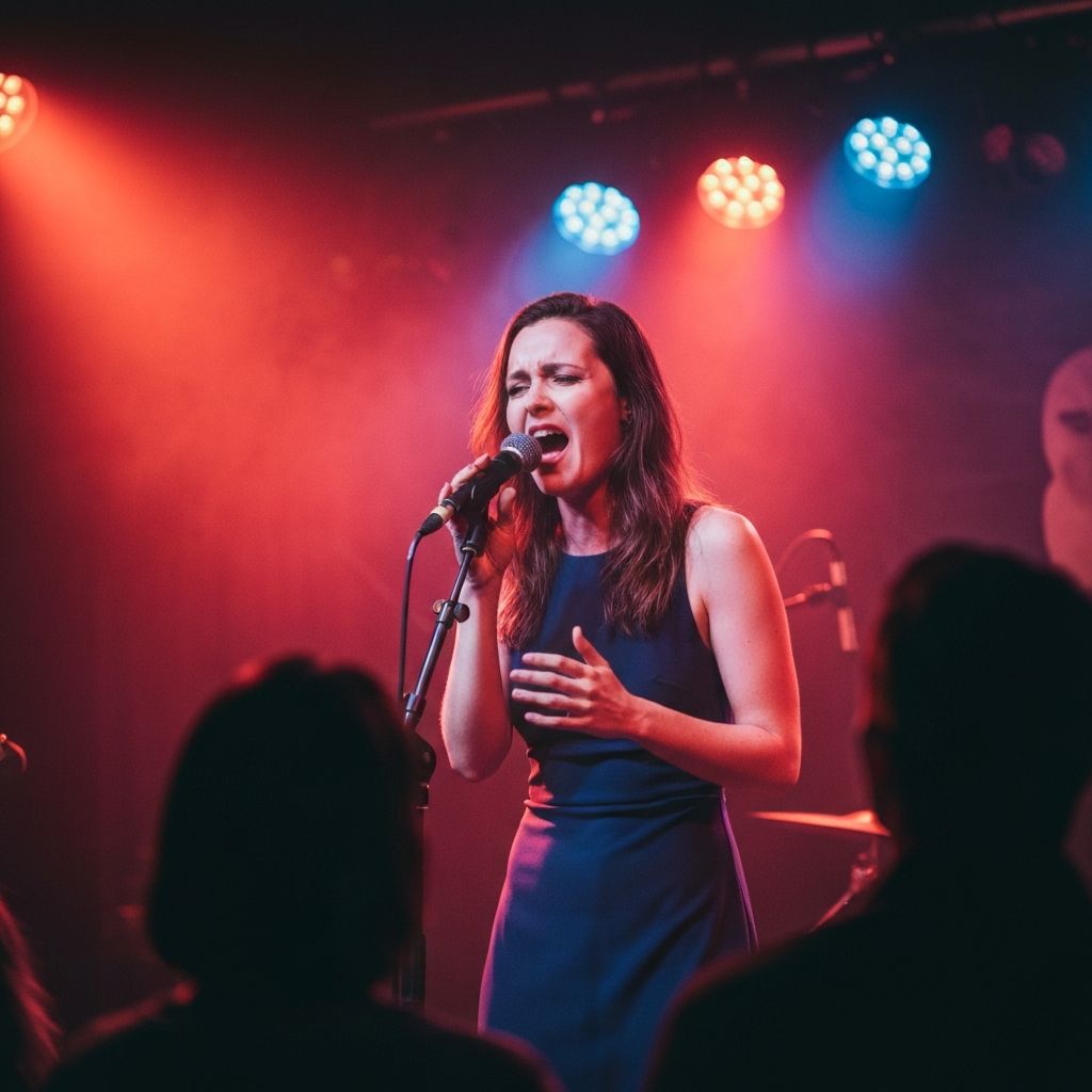 Singer performing